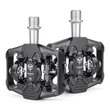 GEWAGE Mountain Bike Pedals Dual Function 9/16" Platform Bicycle Flat & Clipless Pedals Compatible with SPD for Road Mountain BMX Bike - Imported from UK